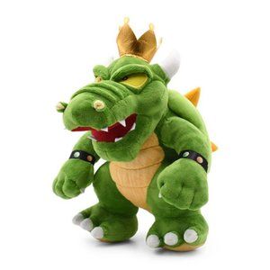 Green Bowser King Plush Stuffed Animal Koopa Plush Doll 10"